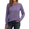 Women's Long Sleeve Shirt Pleated Round Neck Casual Loose Fashion Tops