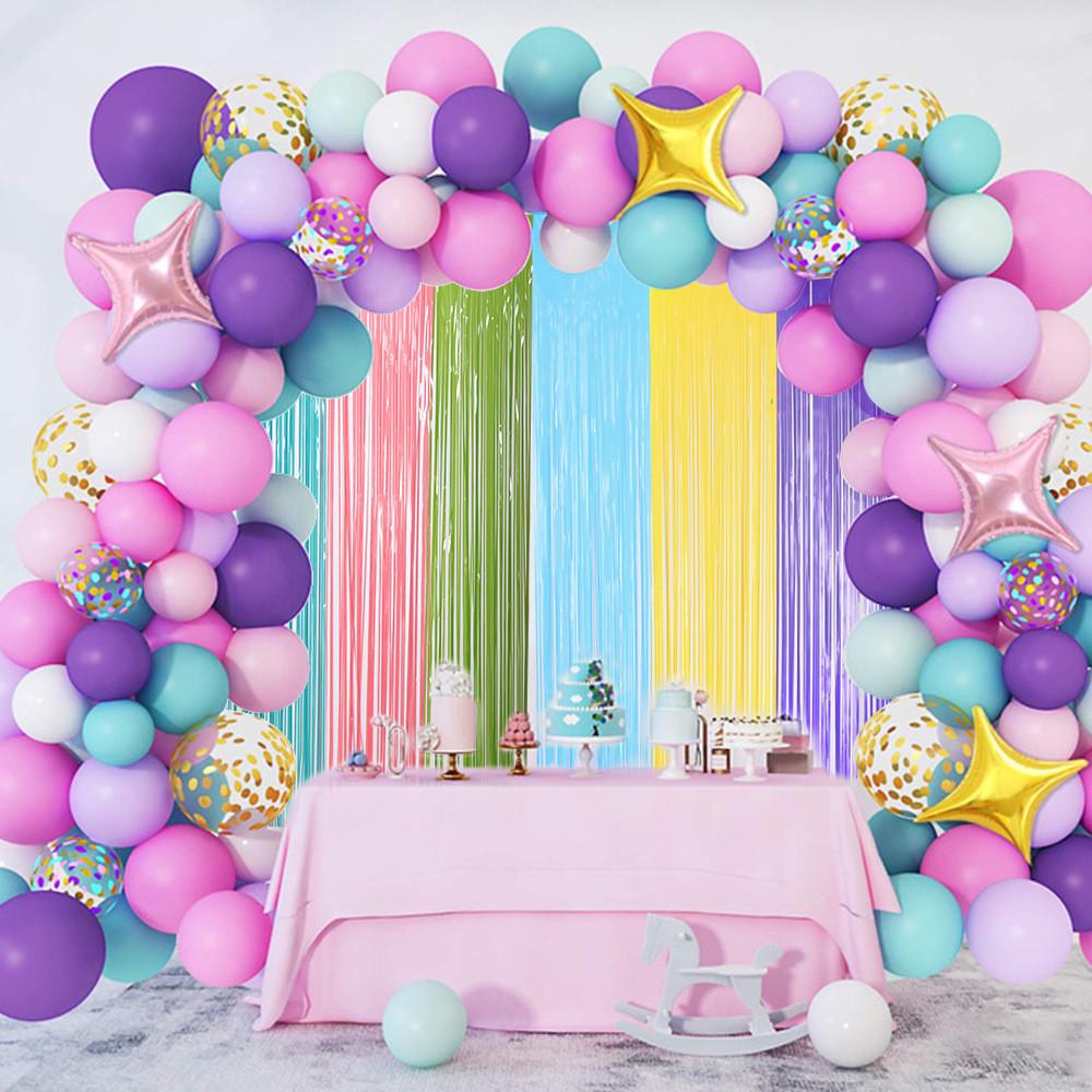 Rain Playful Macaron Curtain In Multiple Colors For Fun Kids Birthday Decor Theme