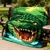 1pc Crocodile Print Throw Blanket Polyester Fiber, Lightweight Flannel, Soft & Warm, All Season Use for Outdoor, Camping Digital Print