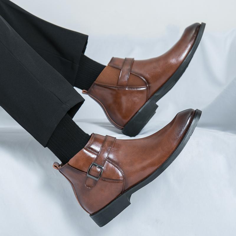 High top men's leather shoes Fashionable British design styles Wedding Outdoor Leisure Business Party Adult formal shoes 38-46