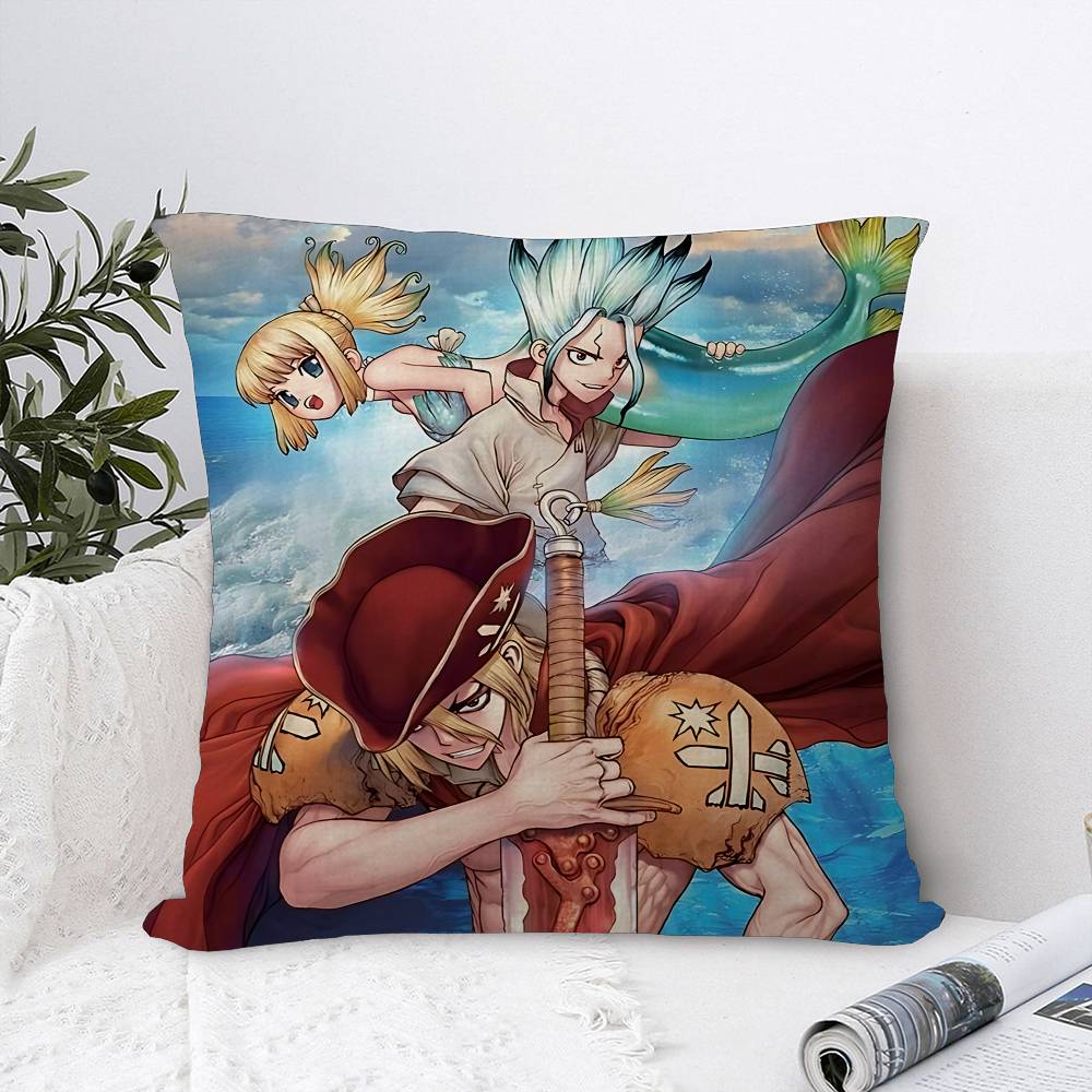 Anime Dr S-STONE-E Cushion Cover Inches Farmhouse Decor Home Throw Pillow Covers For Couch Decorations
