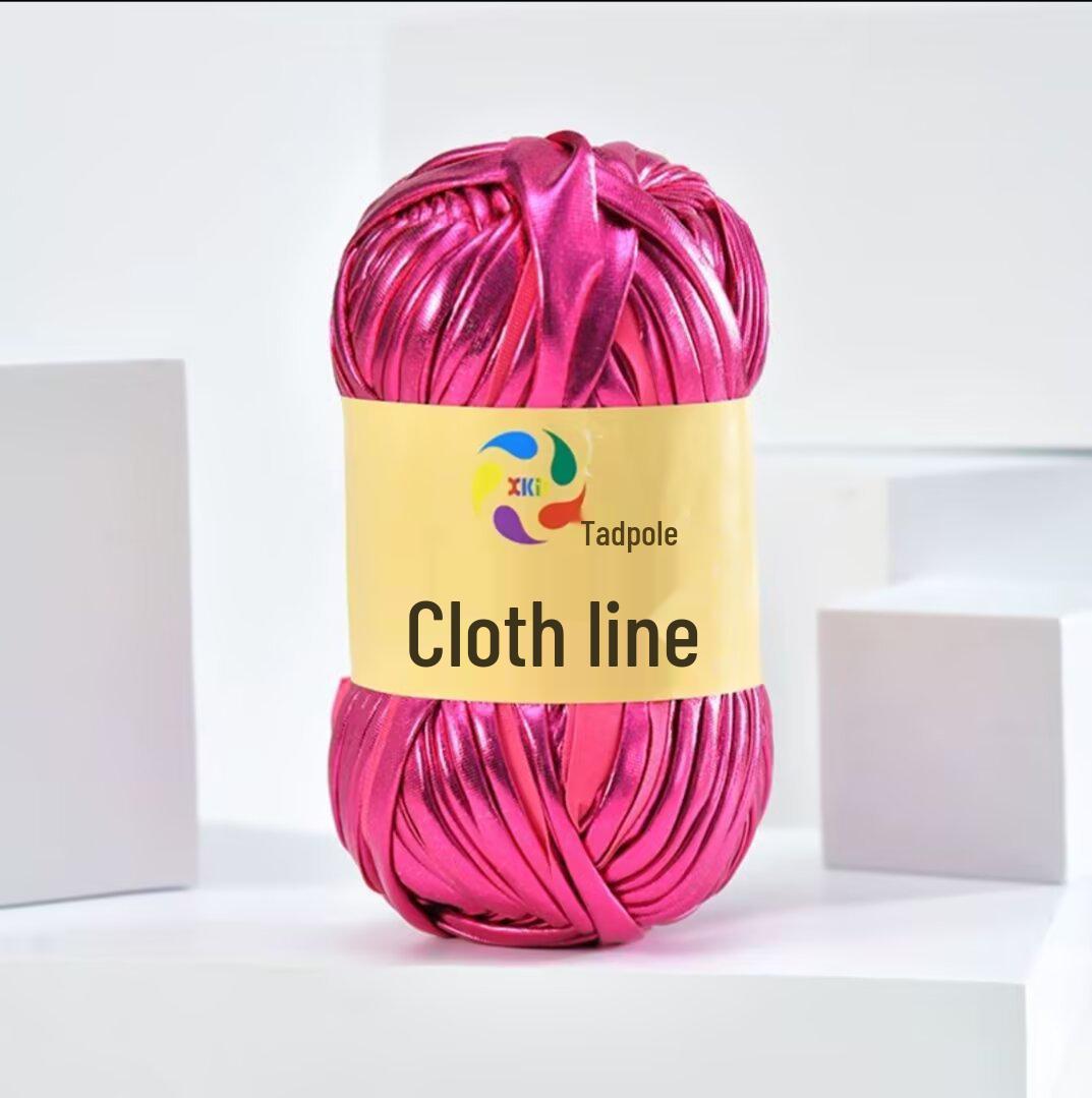 

Металлизированная блестящая пряжа из ткани «головастик» для вязания сумок и шляп своими руками розы красного