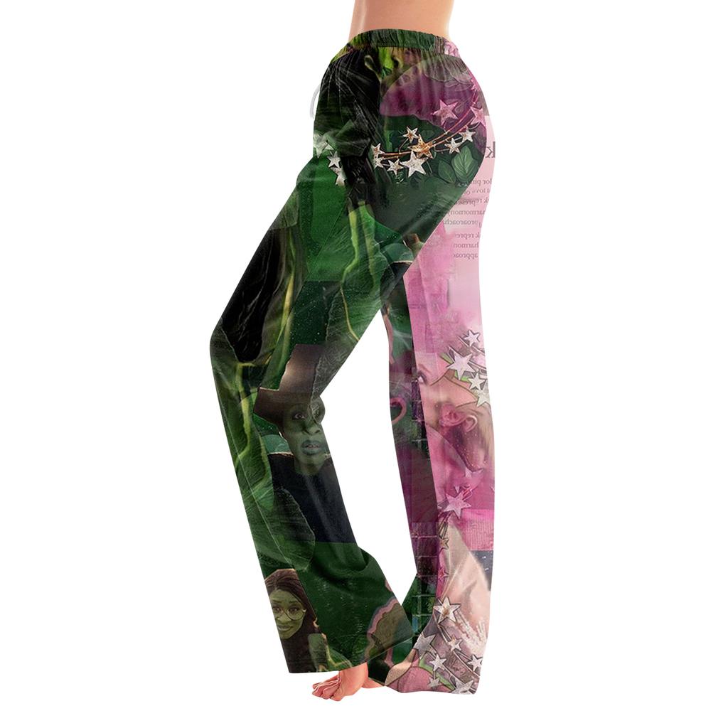 Pajama Pants Sleepwear Casual Drawstring Elastic Waist Pants Comfy Straight Yoga Loose Trousers