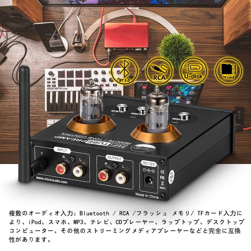 Nobsound P2 6K4 Μίνι Προενισχυτής με Λυχνίες Bluetooth HiFi Συσκευή Αναπαραγωγής USB Στερεοφωνικός Ενισχυτής Ήχου Ακουστικών με Τηλεχειριστήριο