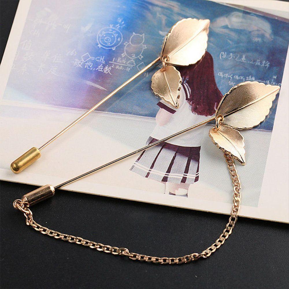 

Gold Color Charm Retro Gift Leaf Brooch Collar Suit Pin Fashion Jewelry золотой
