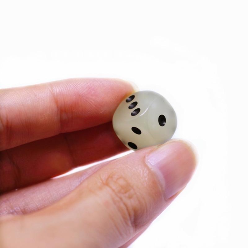10Pcs Luminous-Dices Set Glow in The Dark Dices Set 14/16mm 6 Sided Dices Cubes
