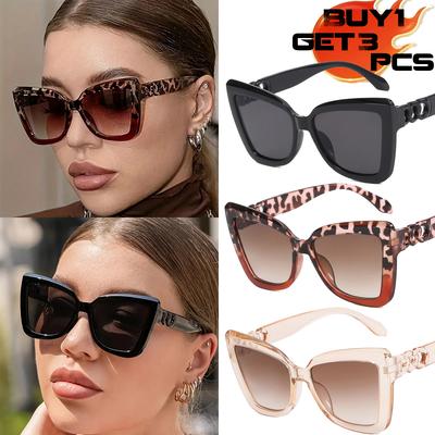 1Pcs Fashionable Cat-Eye Glasses Set Playful Sultry Frames Simple High-End Black Tortoiseshell Glasses