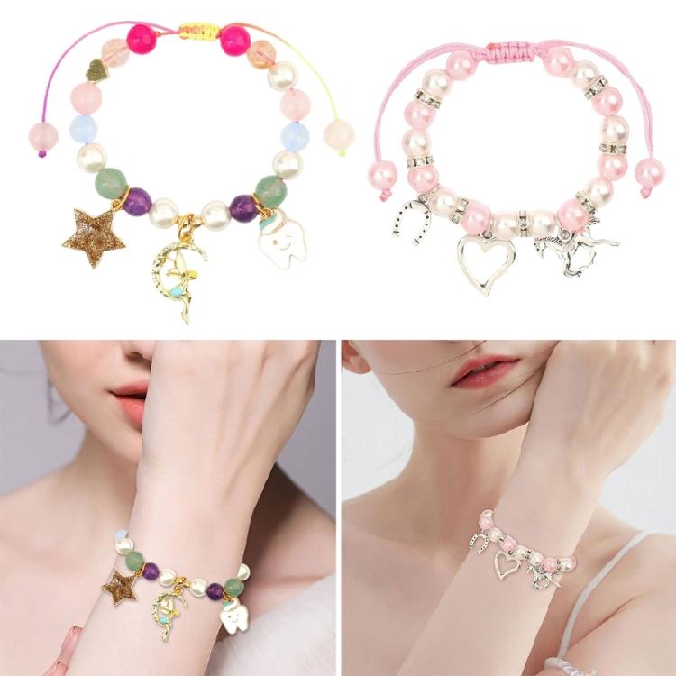 Elegant Star Elf Pendant Bracelet Adjustable Length Faux Pearls Jewelry For Women Girls Versatile Style