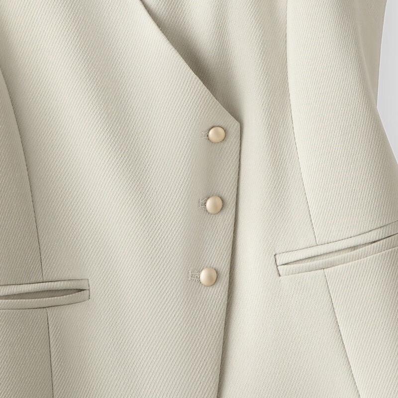 Si Bai She Women's Slim-Fit V-Neck Single-Breasted Suit Vest