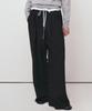 Nigaennikol Stripe Layered Pintuck Slacks_Black