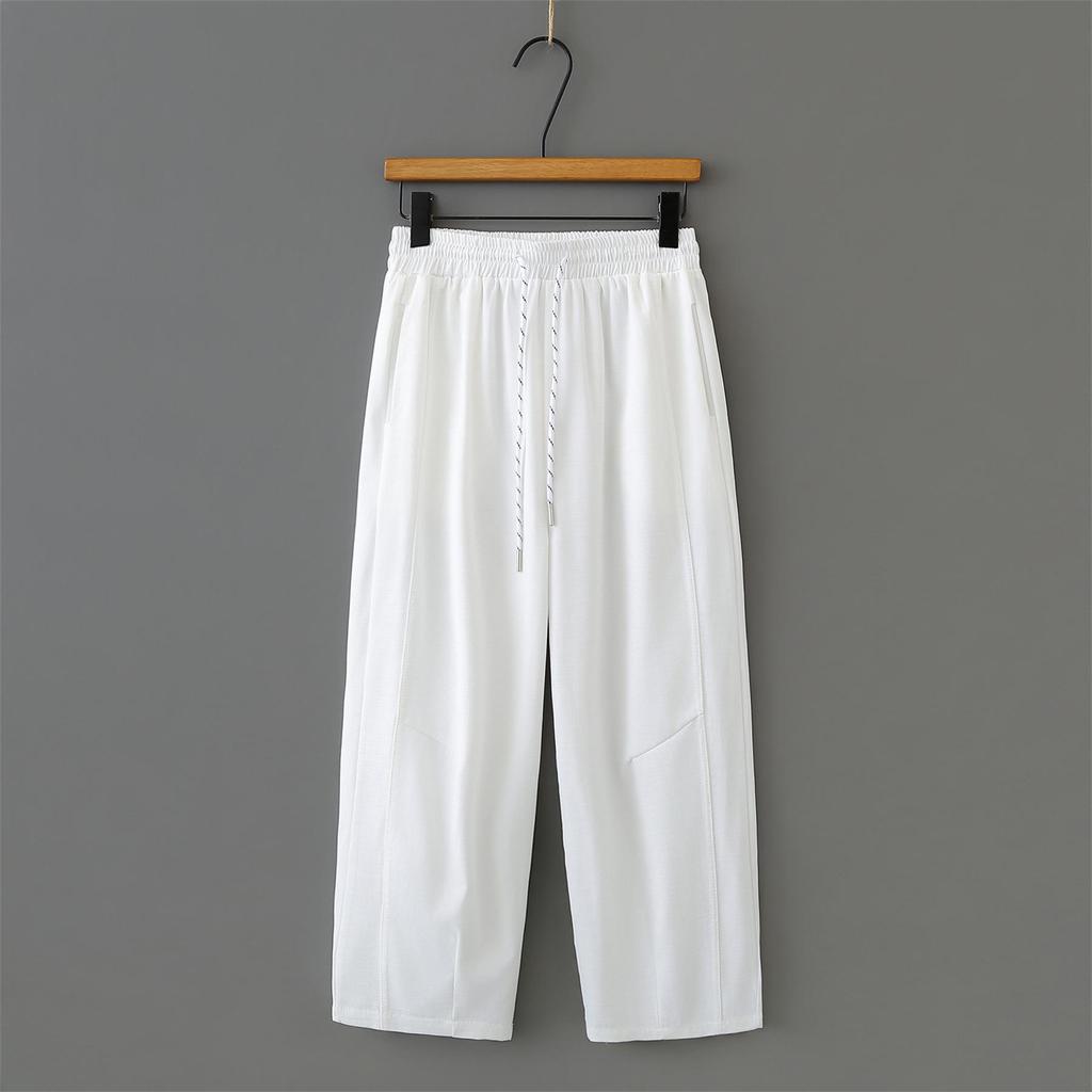 2026 Spring/Summer Plus Size High Waist Cropped Pants - Slimming Elastic Waist Women's Casual Pants