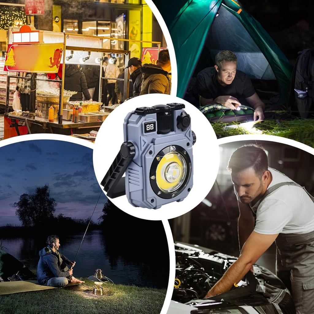 3-in-1 Magnetic Portable Lantern | 360° Swivel Hook & Digital Power Display | Must-Have Christmas Gift for Outdoor & Emergency