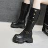 Thick-soled Velvet Boots for Women But Knee Boots 2025 Autumn and Winter New Inner Height Increase Small Thick Heel Knight Boots