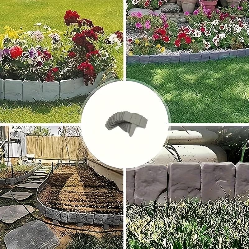 Garden Decorative Stake Imitation Stone Plastic Fence20Packaged Outdoor Garden Flower Bed Assembled Villa Decorative Edging