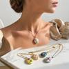 Titanium Steel Enamel Necklace Openable Glazed Flower Choker Photo Locket Pendant Necklace Girl