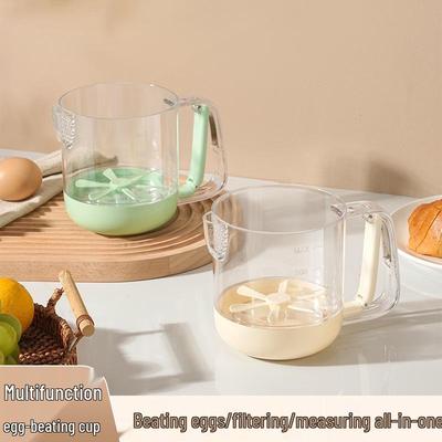 Multi-functional Egg Beater Cup: Large Capacity Manual Whisk for Baking, Whipping Cream, Baby Food