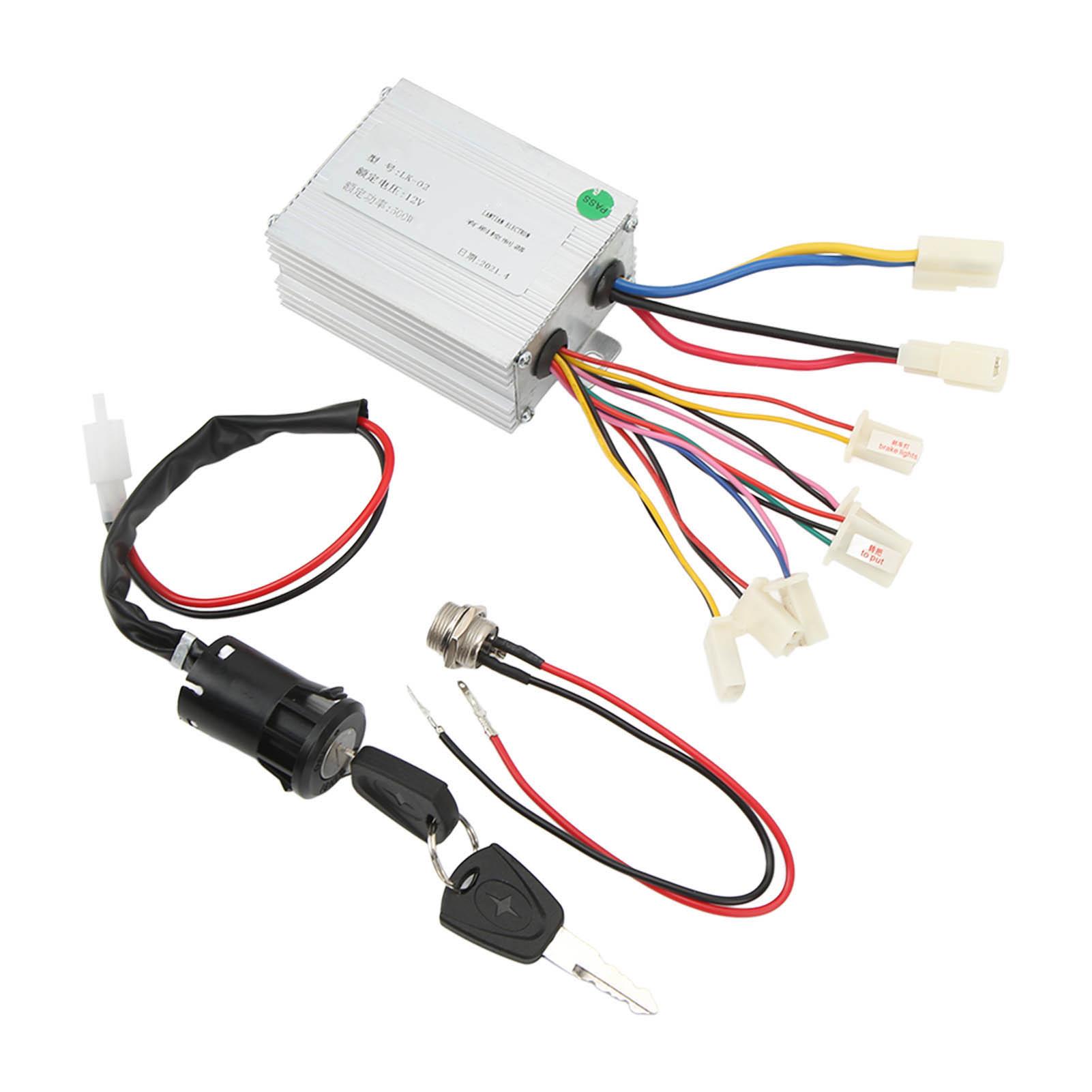 

12В 500Вт Контролер Щіткового Двигуна Електровелосипеда Мотоцикла Набір з Замком та Портом Зарядки