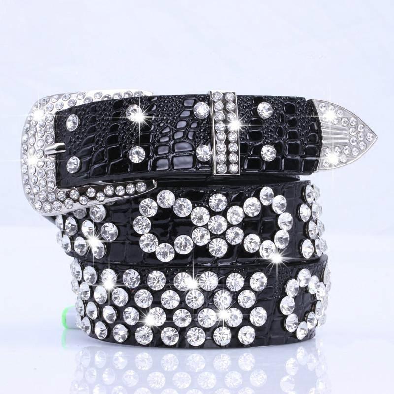 Luxury Rhinestone Studded Belt Women Faux Leather Bling Crystal Waistband Luxury Rhinestone Studded Belt Women Faux Leather Bling Crystal Waistband