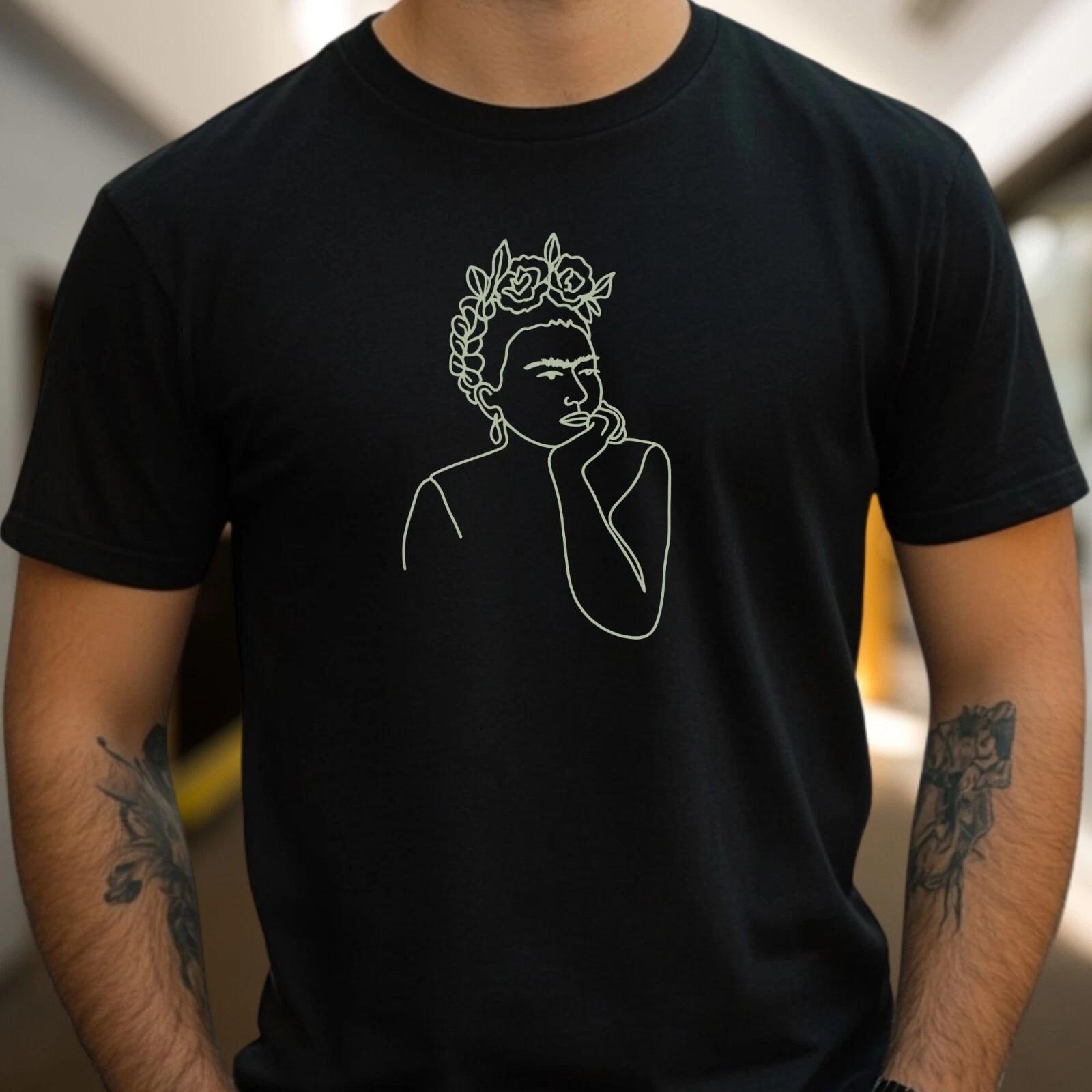 T-Shirt Herren Frida Kahlo Zeichnung Motiv Baumwolle Größe S bis 5XL XXXXL