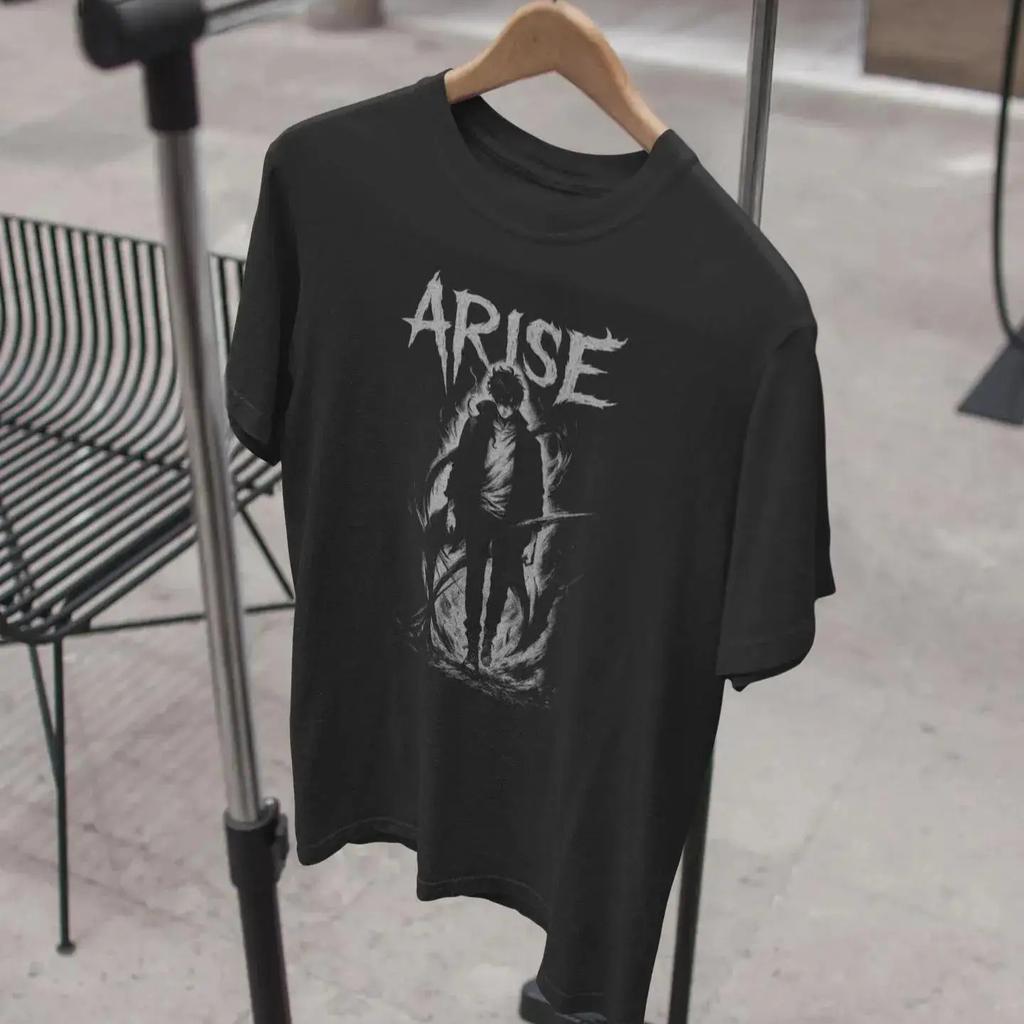 2026 Best Selling Fashion New Street Solo Leveling Shirt ARISE Sung Jinwoo Shadow Monarch Tee Dark Manhwa Anime Graphic Men Tee
