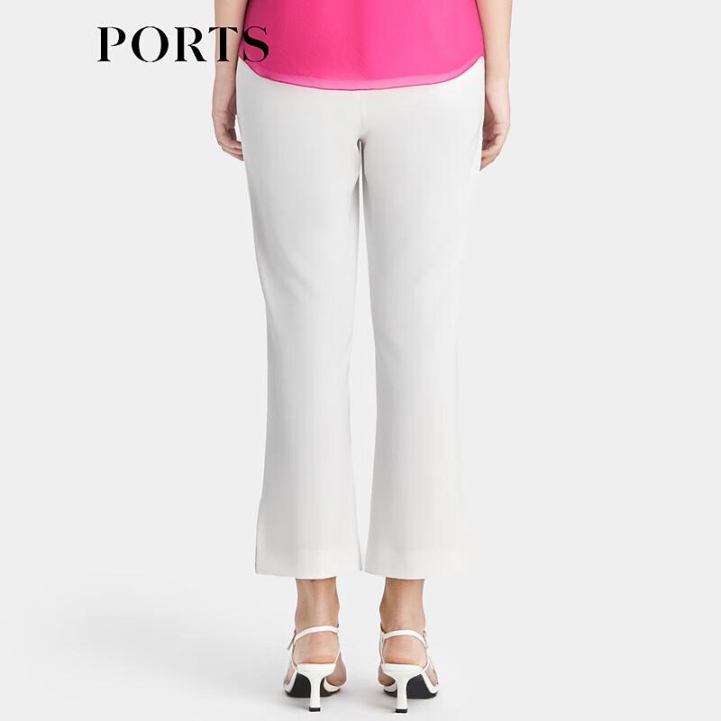 PORTS Women's Milk White Cropped Trousers