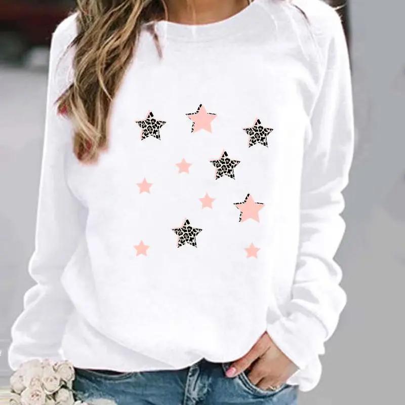 Interesting Printed Patterns in Europe and the United States, Round Neck Hoodies, Street Women's Sweatshirts