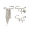 Love Cross Pendant Suit Brooch Decoration, Imitation Pearl Fringed Chain Pin Pants Anklet