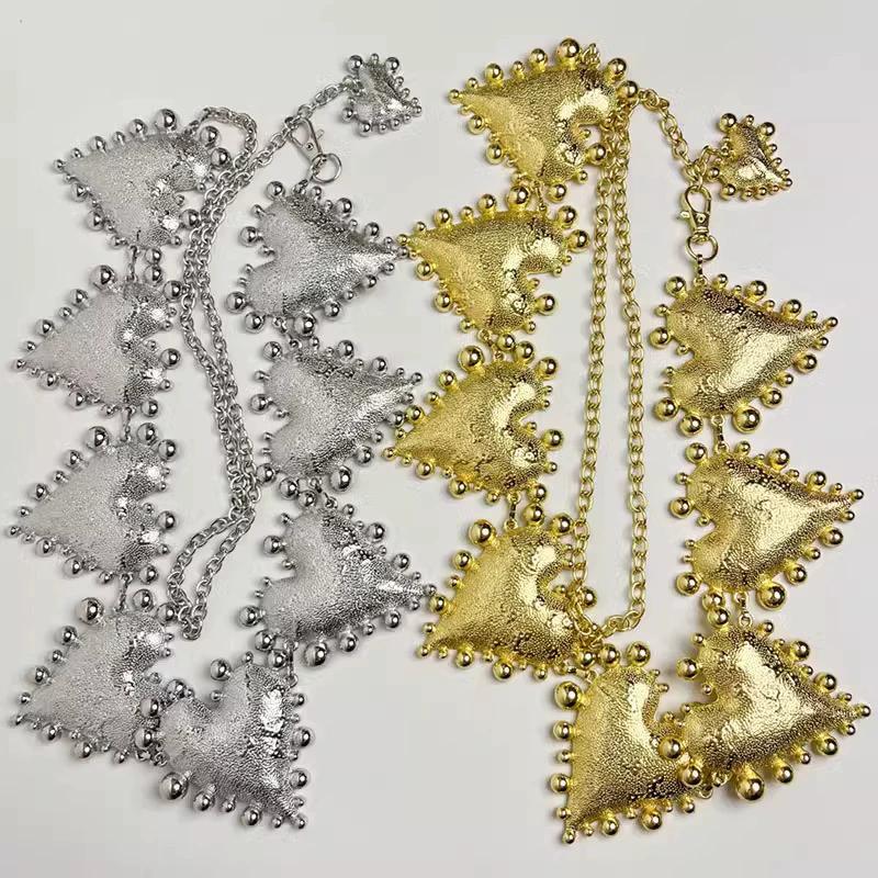 Französischer Stil Retro Kleiner Duft Übertrieben Große Liebe Fransen Taillenkette Damen Mit Kleid Verziert Metallkettengürtel