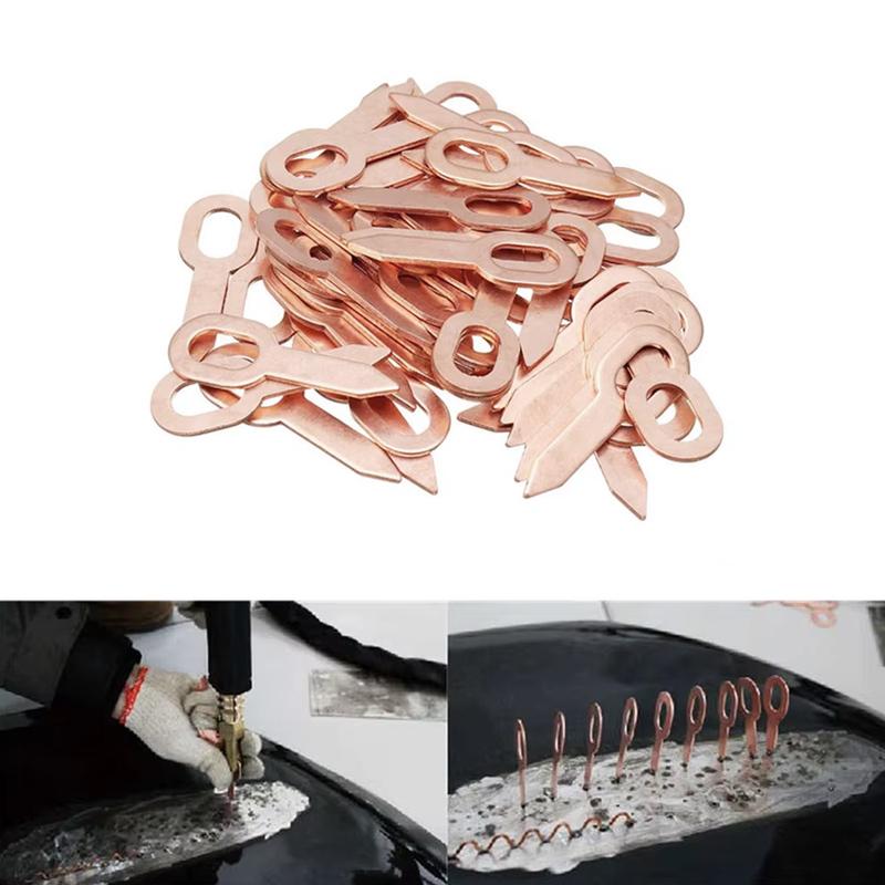 50pcs Universal Car Repair Spot Welding Consumables Set Body Dent Puller Rings Straight Washer Tool Auto Replaceable Accessories