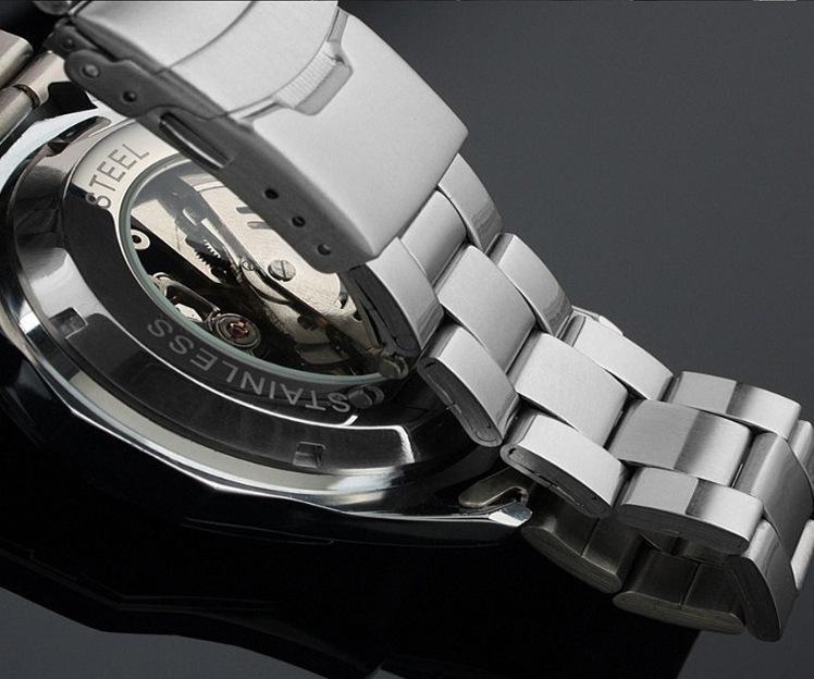 Best-Selling Men's Automatic Skeleton Watch, Stainless Steel Large Dial Luminous Design