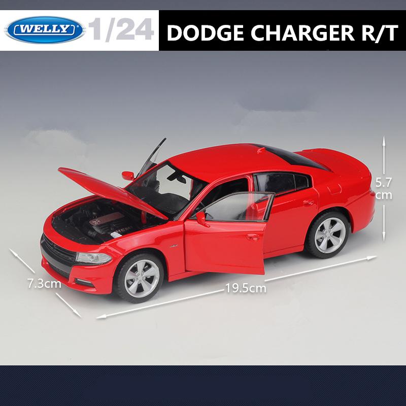 Welly 1/24 2016 DODGE Charger R/T Alloy Sports Car Model Diecast Metal Track Racing Vehicles Car Model High Simulation Kids Gift