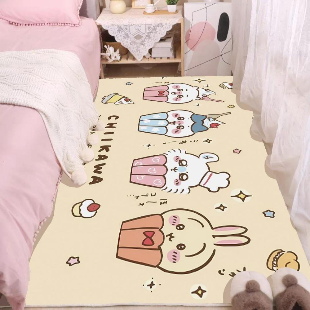 Chiikawa Cute Floor Mat Playful Bedroom Carpet Soft Living Room Rug Kawaii Home Decor Pink Aesthetic Gaming Chair Mat