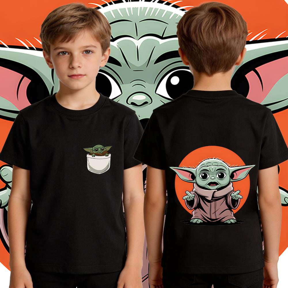 Boys Star Wars Yoda Tshirt Cotton Casual Kids T Shirt Toddler Short Sleeve Summer Clothing for Child
