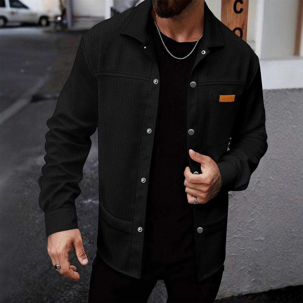 Men's Relaxed-Fit Casual Jacket Long-Sleeve Outerwear