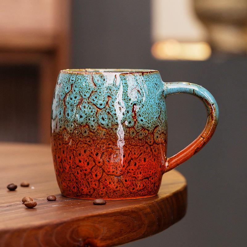 Large Retro Kiln Coffee Cup American Ceramic Cup Large Capacity Mug