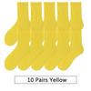 10 Pairs/Lot New Woman Cotton Socks Men Sock Solid Color Autumn Spring For Female's Soft Breathable Colorful Girl