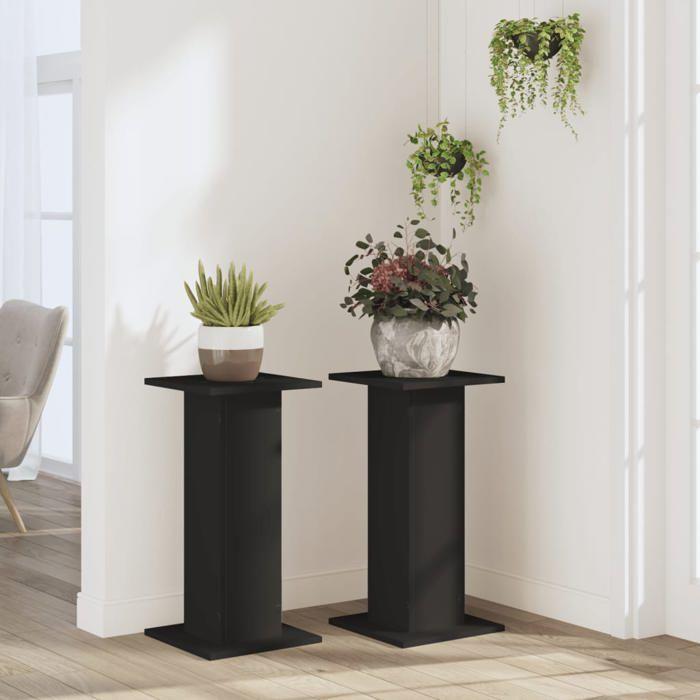 VidaXL Plant Stands 2 Pcs Black 30x30x60 Cm Engineered Wood 3307856