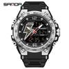 Sanda Men's Multifunctional Dual Display Luminous Waterproof Sports Watch for Teens