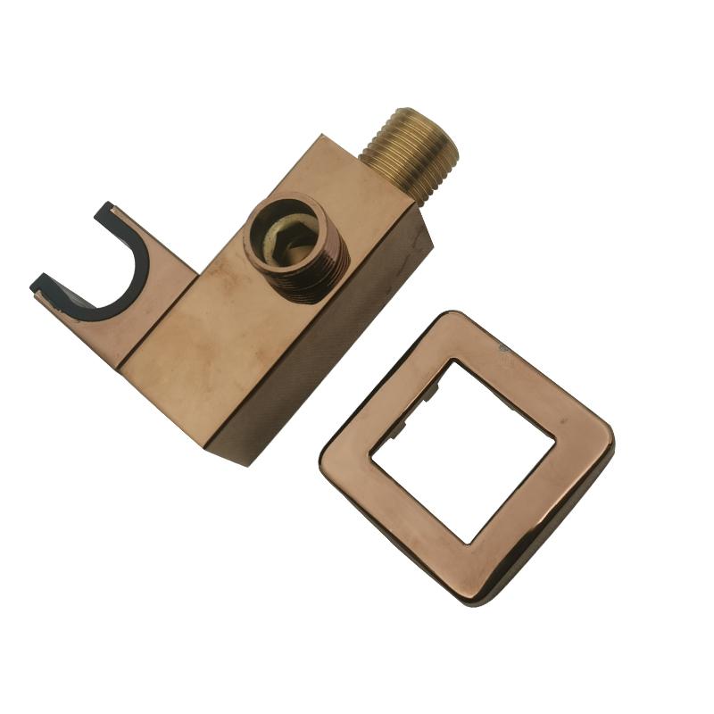 Bathroom Black/Chrome/Gold Brass Hand Shower Outlet Holder Handset Bracket Seat Round Square Hose Connector