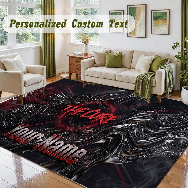 Crystal Velvet Square Rug Custom NameThe Cure Pattern Non Slip Home Floor Decor Rug
