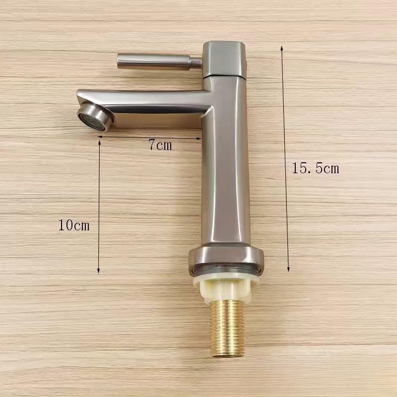 TLXT Brushed Frog Single Cold Basin Faucet