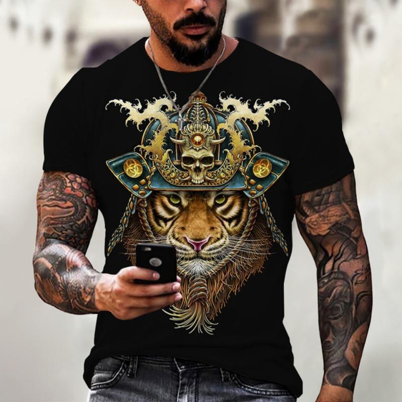 Summer Fashion Cool Japanese Samurai Men T-shirts 3D Printed Casual Trend Personality O-Neck Tees Hip Hop Harajuku Streetwear