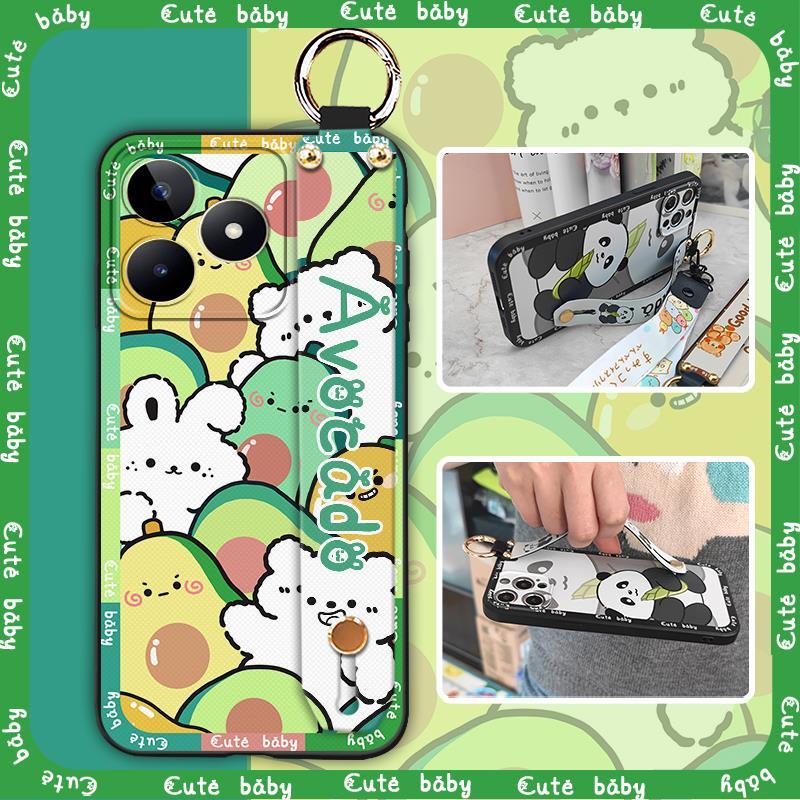 Soft case Anti-knock Phone Case For Realme C53/Narzo N53 Waterproof Wristband Phone Holder Cute Wrist Strap Kickstand
