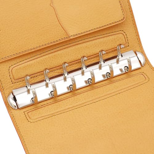 Breilio System Mini Notebook, Size 6, Minerva Box Leather, 20mm Ring Diameter, Belt Flap, Natural Finish, 755