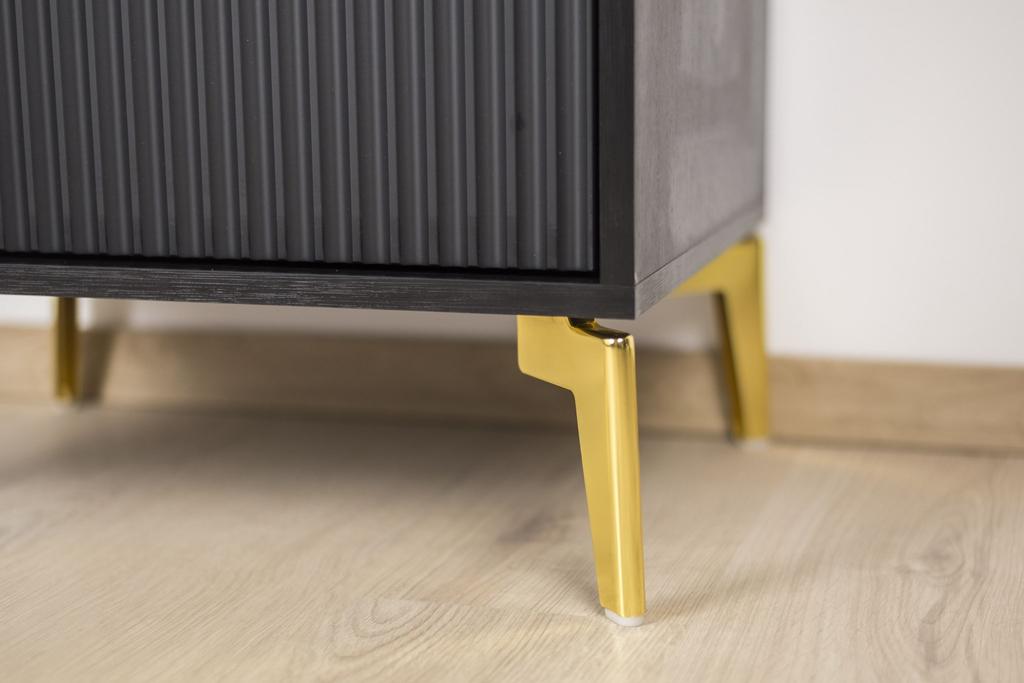 Loft furniture leg, gold chrome, height 12 cm