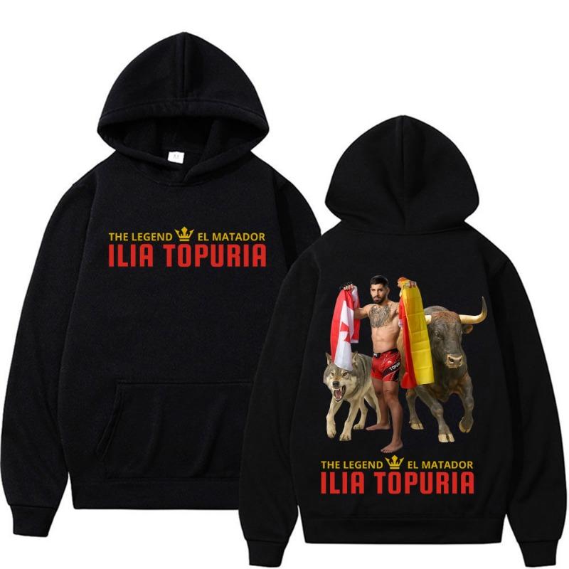 Merchandising Limitato El Matador Ilia Topuria Felpe Uomo Donna Casual Felpe di Alta Qualità Moda Retro Pullover Oversize