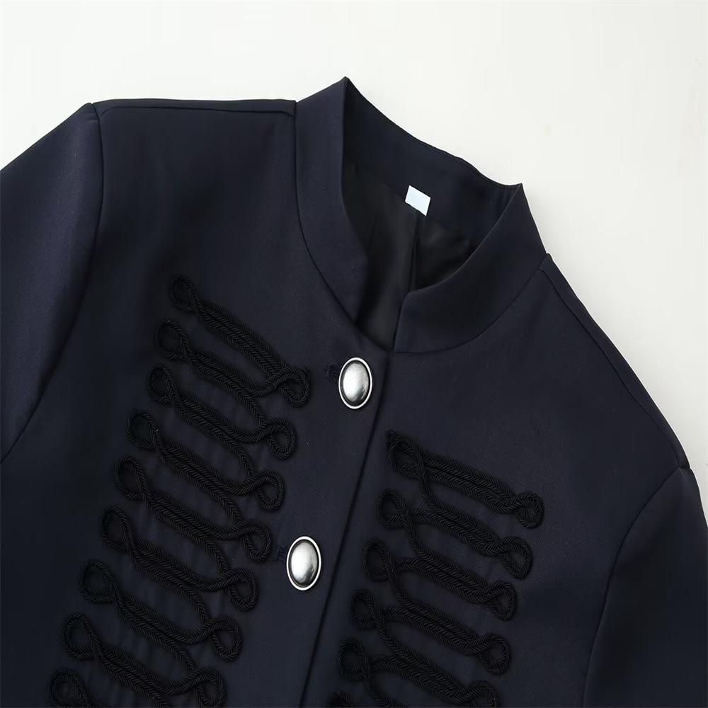 Cross-border wholesale spring new products women's fashion single-breasted stand-up collar European and American style short jacket