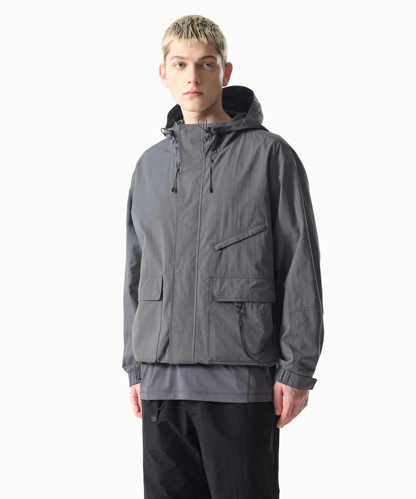 Musinsa Standard [City Leisure] Cn Hooded Windbreaker Jacket [Blue Grey]