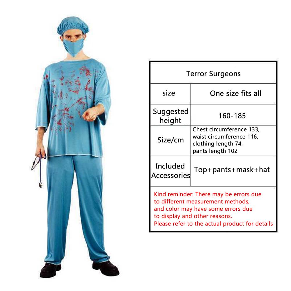 Bloodstained Halloween Costumes Horror Nurse Outfit Men Women Doctor Terroristic Medical Staff Adult Cosplay Stage Performance