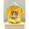 European sizes Cotton Short Sleeve T-Shirt for Kids, Round Neck, Trendy Brand, Simple and Fashionable Boys' Top, Soft, Breathable, Skin-Friendly